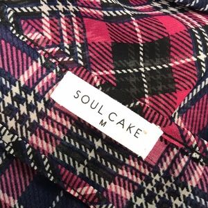 soul cake Tops - FINAL SALE Plaid SHEER Blouse Shirt Navy Pink soul cake Tops - FINAL SALE Plaid SHEER Blouse Shirt Navy Pink